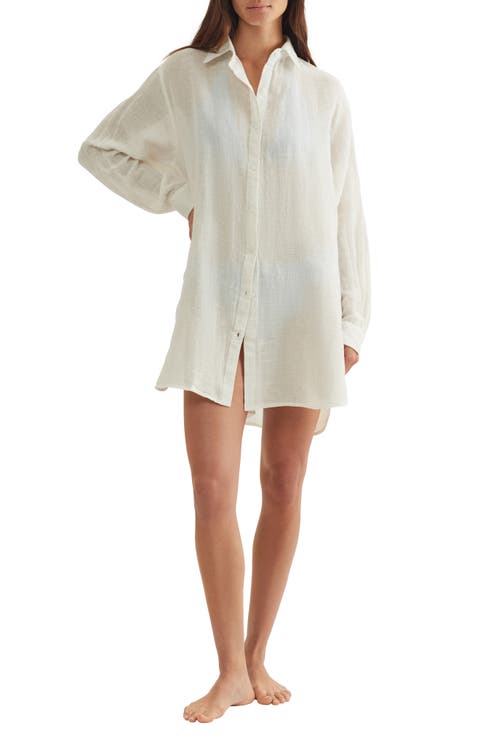 Boyfriend Long Sleeve Cover-Up Tunic