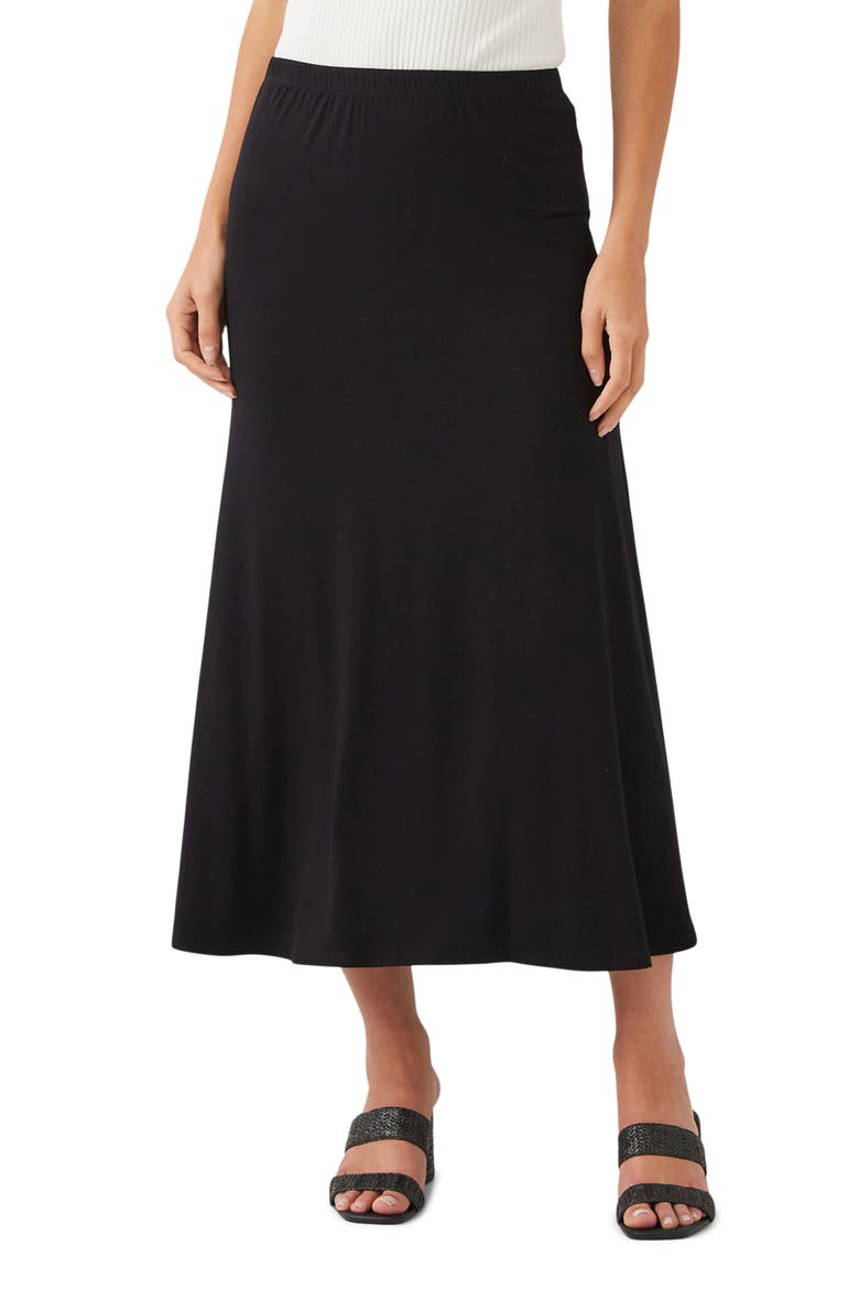 Side Slit Midi Skirt, Main, color, BLACK