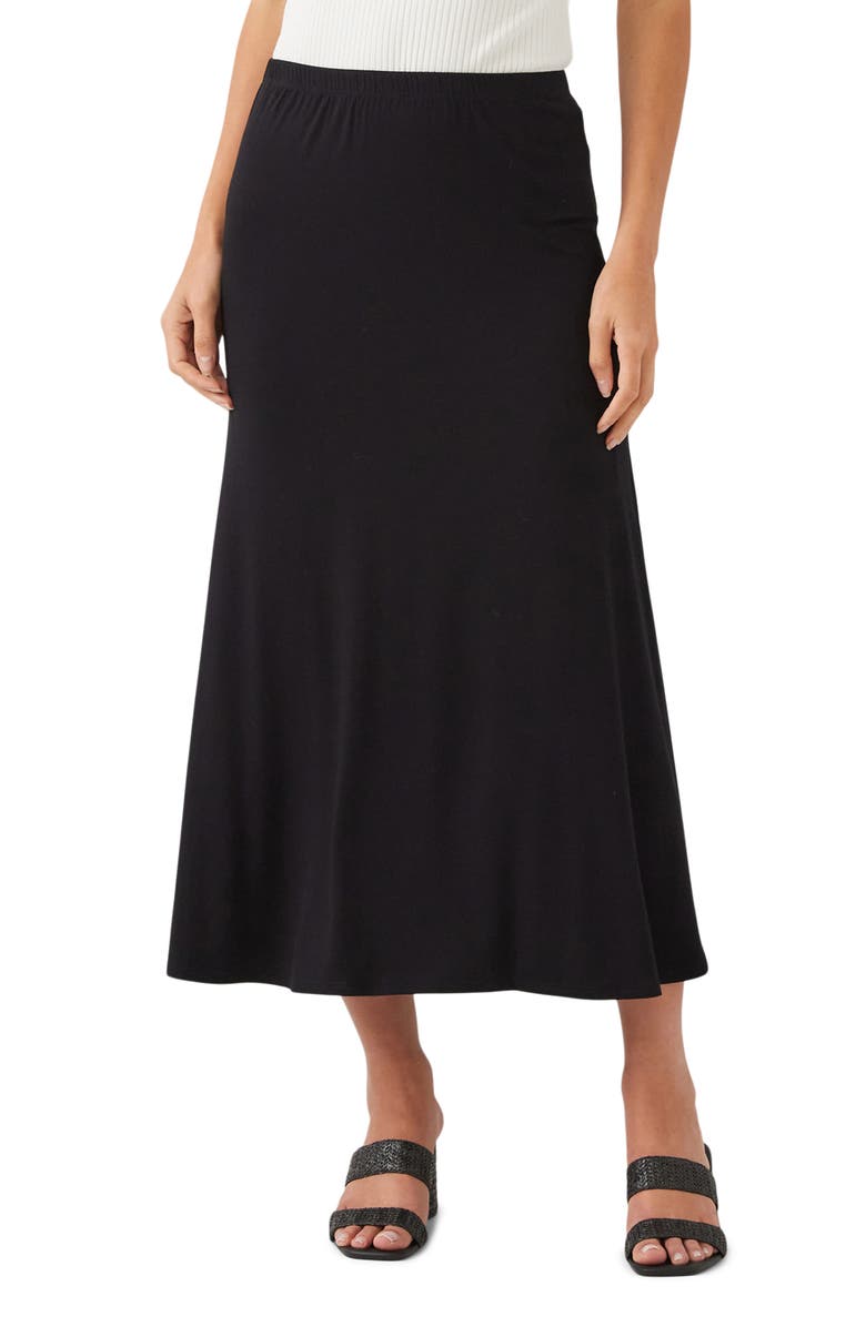 Karen Kane Side Slit Midi Skirt, Main, color, Black