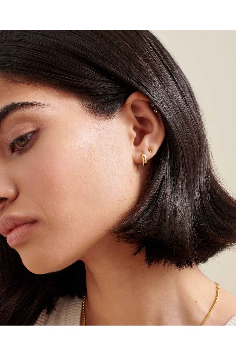 Bold Huggie Earrings, Alternate, color, Gold