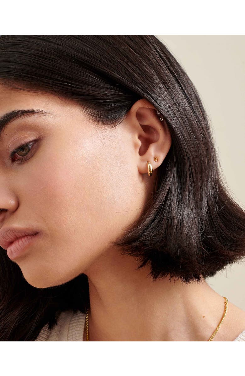 Edge of Ember Bold Huggie Earrings, Alternate, color, Gold