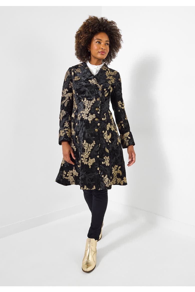 Gold Brocade Coat, Main, color, GOLDEN FLOWERS