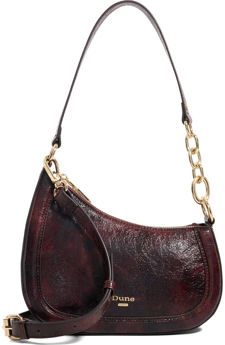 Dune London Direction Faux Leather Shoulder Bag, Main, color, Purple