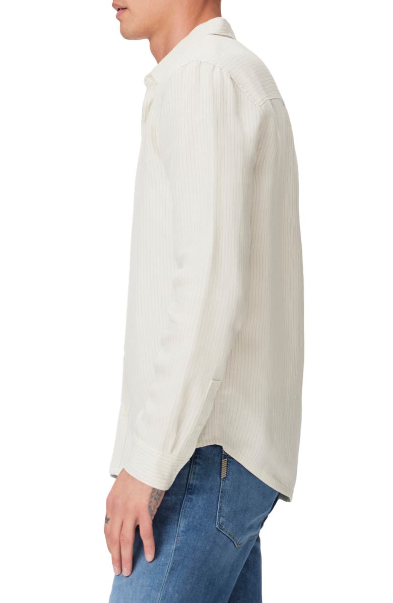 PAIGE Peters Pinstripe Linen Blend Button-Up Shirt, Alternate, color, 