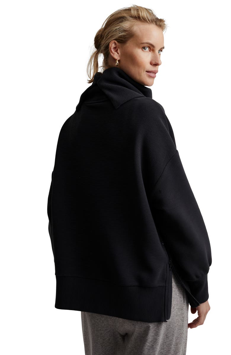 Varley Milton Cowl Neck Sweatshirt, Alternate, color, Black
