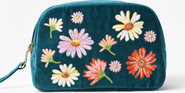 Elizabeth Scarlett Wildflower Velvet Makeup Bag