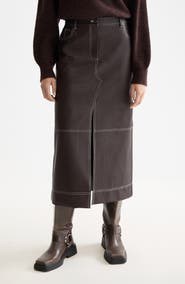 Scotch & Soda Faux Leather Midi Skirt