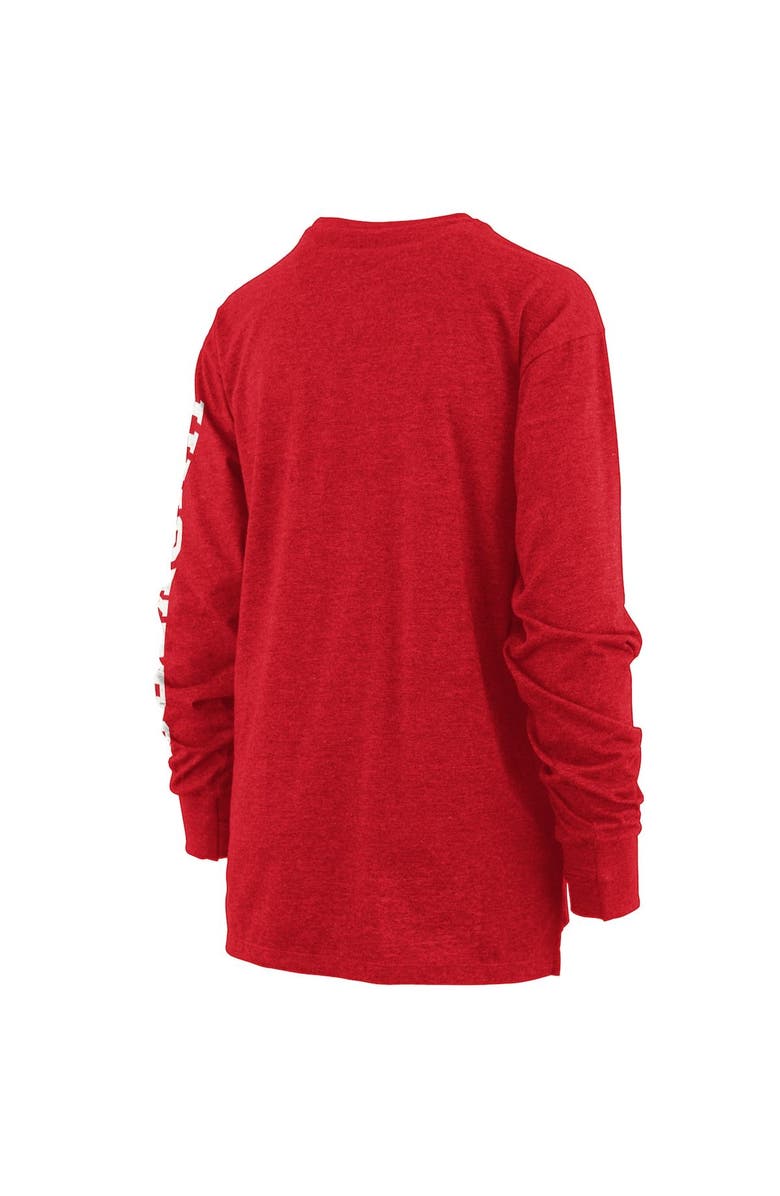 PRESSBOX Women's Pressbox Scarlet Nebraska Huskers Plus Size Two-Hit Canyon Long Sleeve T-Shirt, Alternate, color, 