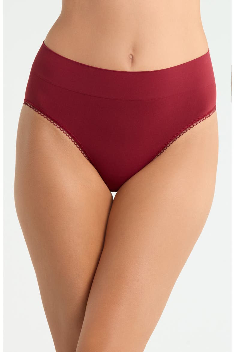 Feeling Flexible High Cut Briefs, Main, color, CABERNET