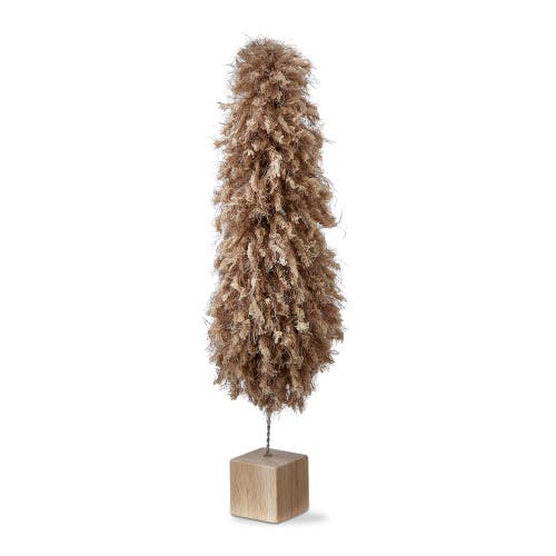 Tag Minky Fleece Tree Sculpture Taupe Brown Holiday Decor In Brown
