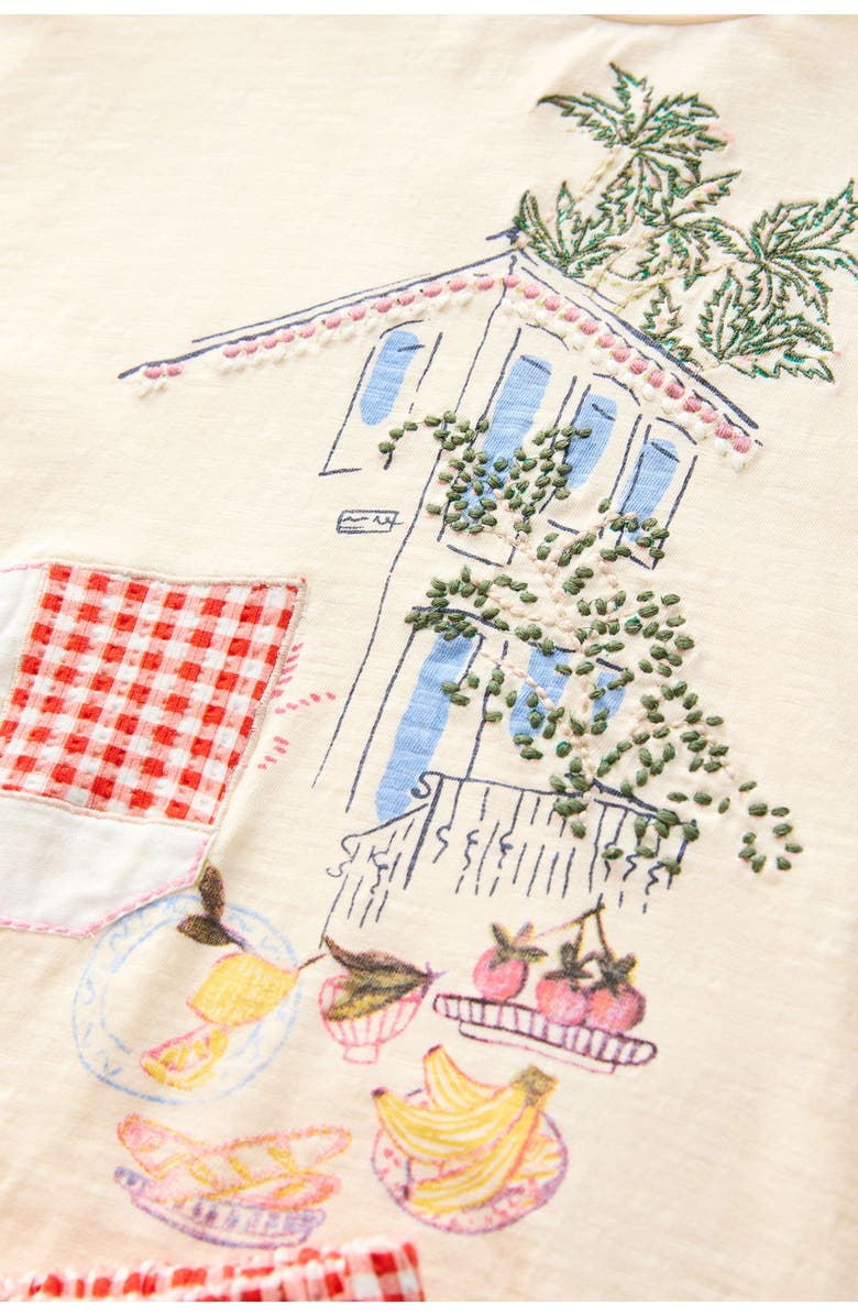 NEXT Kids' Cotton Graphic T-Shirt & Gingham Shorts Set, Alternate, color, Red