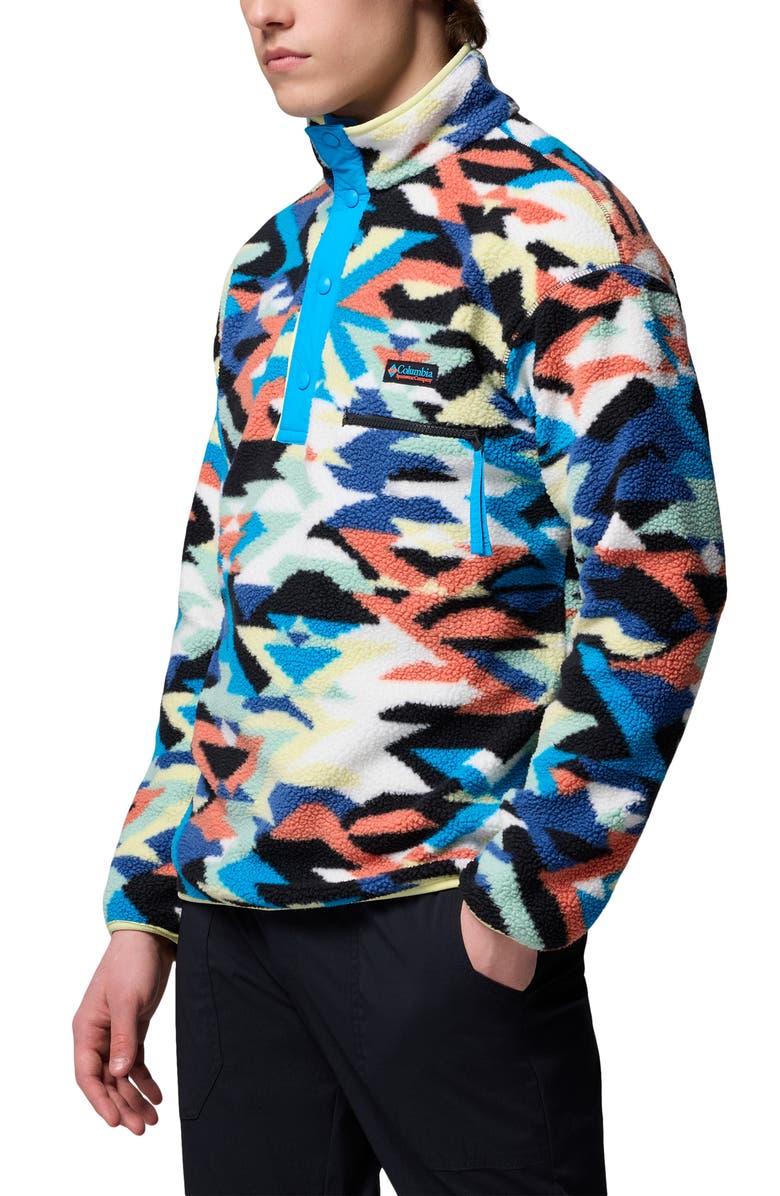 Columbia Helvetia II Print Fleece Pullover, Alternate, color, Compass Blue Reflections