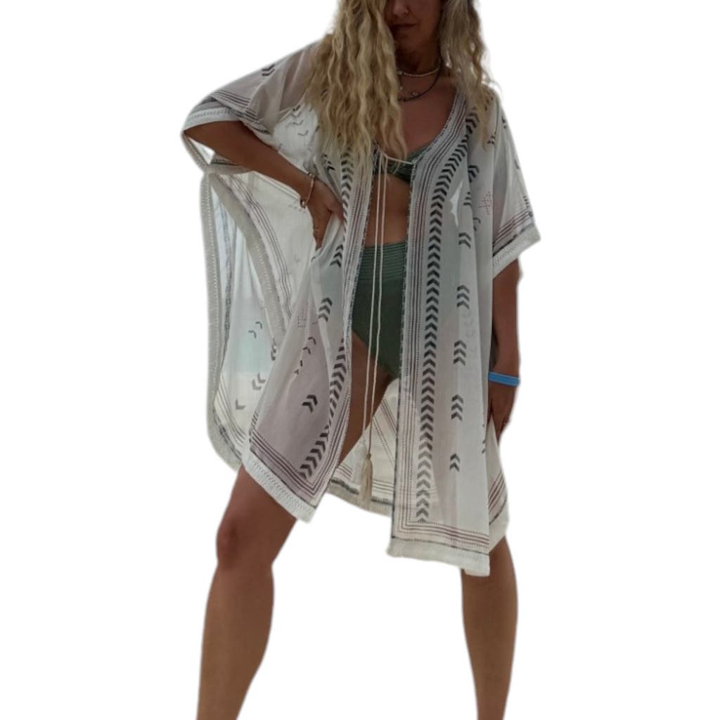 Biliblond Kaftan Eye Gallabia In White