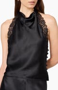 CAMI NYC Lucille Lace Trim Silk Top