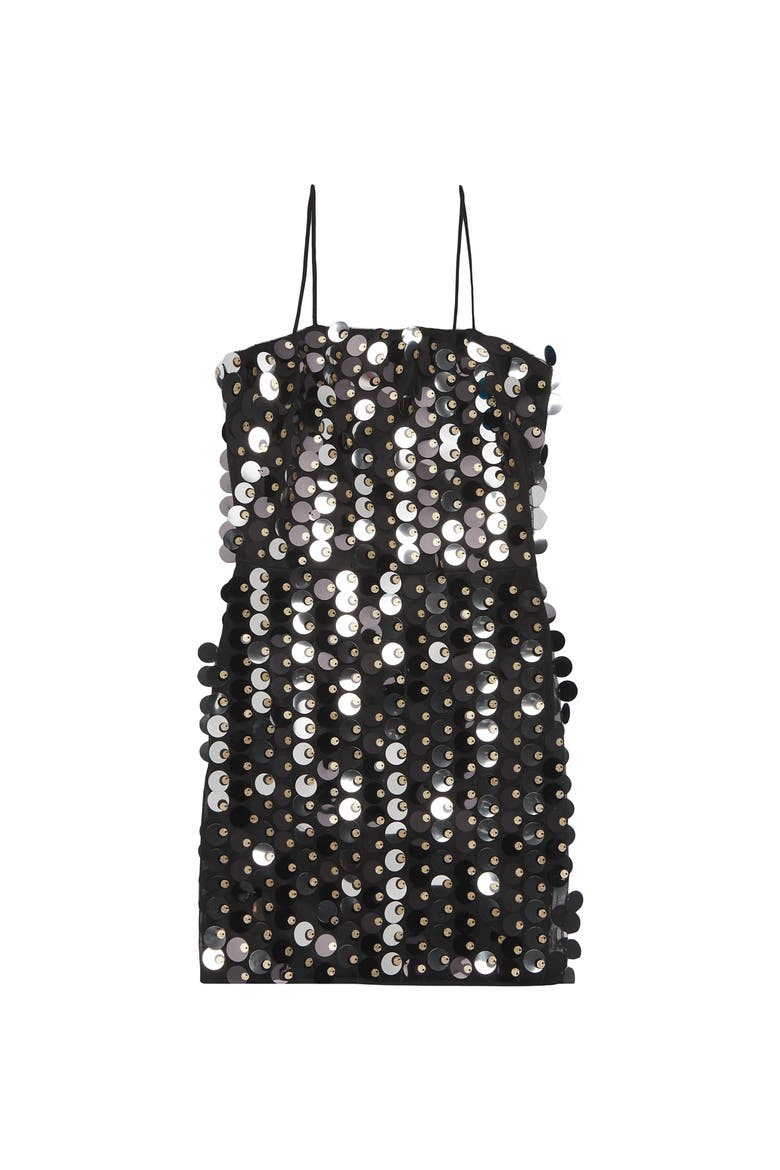 Davie Disco Sequin Dress, Main, color, Black