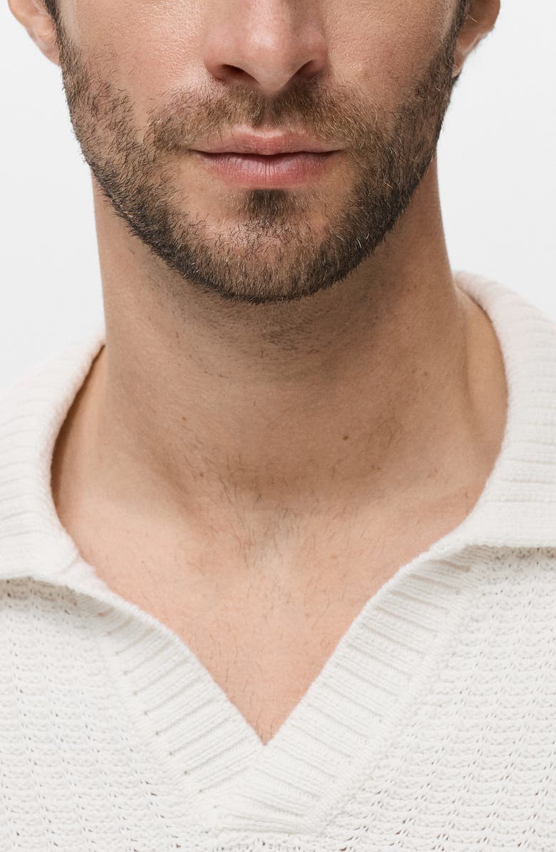 MANGO Structured Cotton Polo Sweater, Alternate, color, Off White