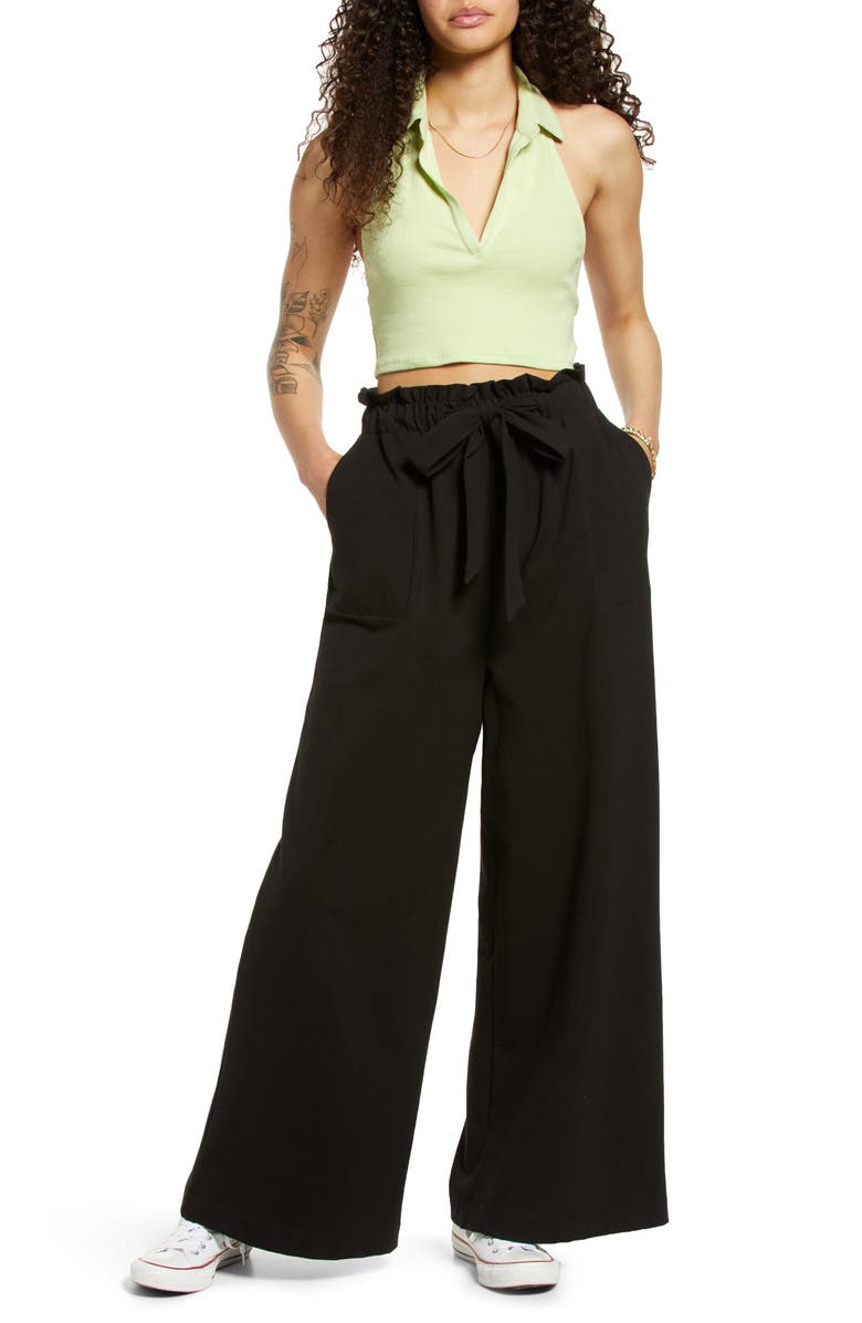 BP. Paperbag Waist Wide Leg Pants, Alternate, color,