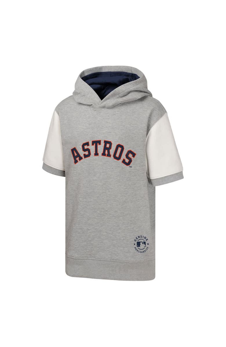 Outerstuff Youth  Heather Gray Houston Astros Line Up Short Sleeve Pullover Hoodie, Alternate, color, Heather Gray