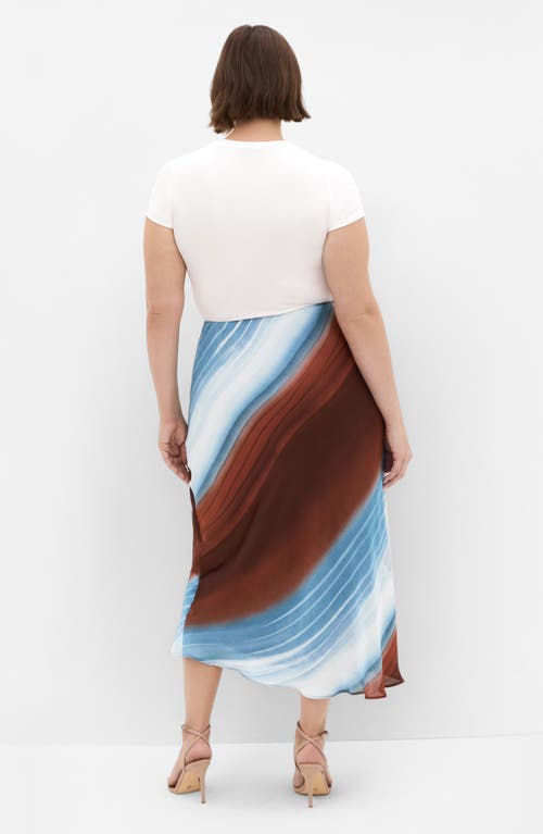 City Chic Levitate Print Skirt In Multi
