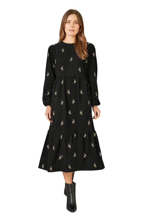 Long Sleeve Midi Floral Dress