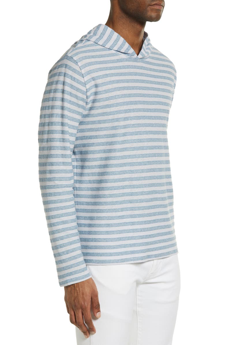 Vince Men's Stripe Cotton & Linen Hoodie, Alternate, color, 