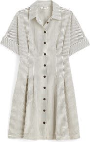 Madewell The Perry Stripe Cotton Seersucker Mini Shirtdress
