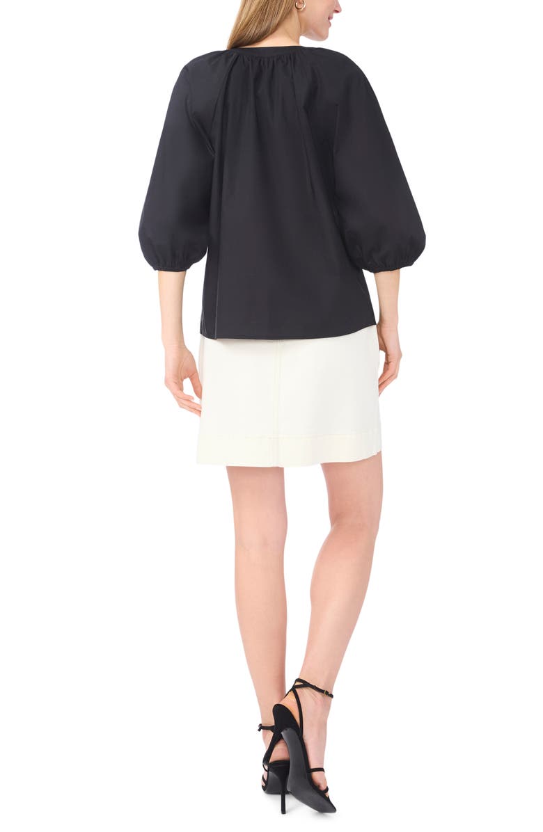 Vince Camuto Raglan Puff Sleeve Top, Alternate, color, Rich Black