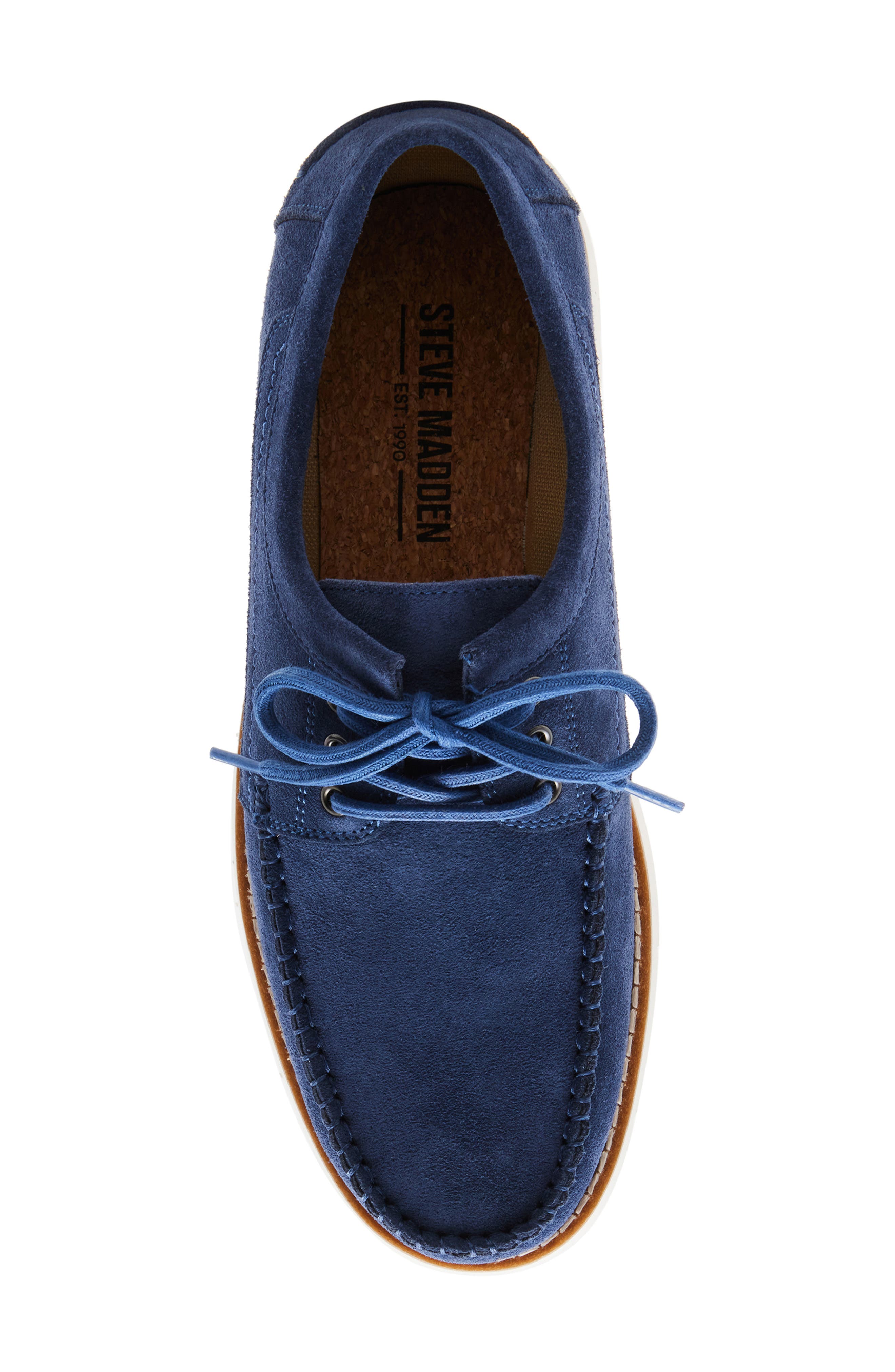 Steve Madden Kolt Moc Toe Derby, Alternate, color, Navy Suede