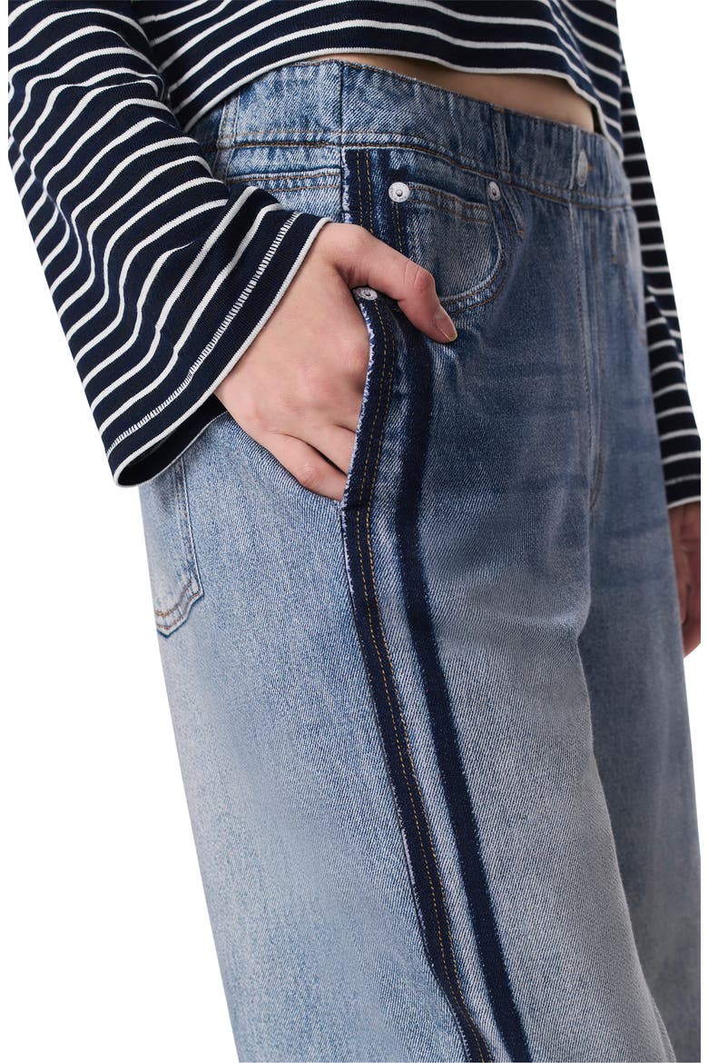 rb Miramar Track Stripe Cotton Terry Sweatpant Jeans, Alternate, color, CONEY