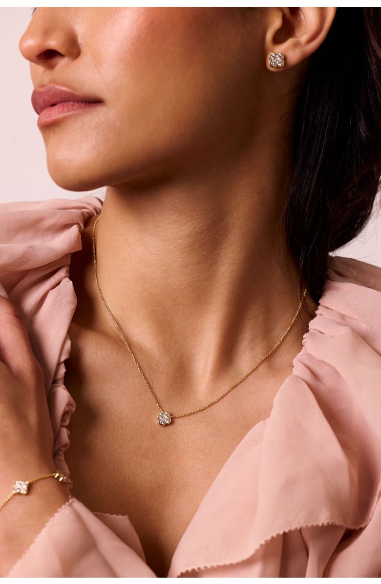 Electric Picks Camilla Clover Necklace, Bracelet and Studs - Set of 3, Alternate, color, Gold