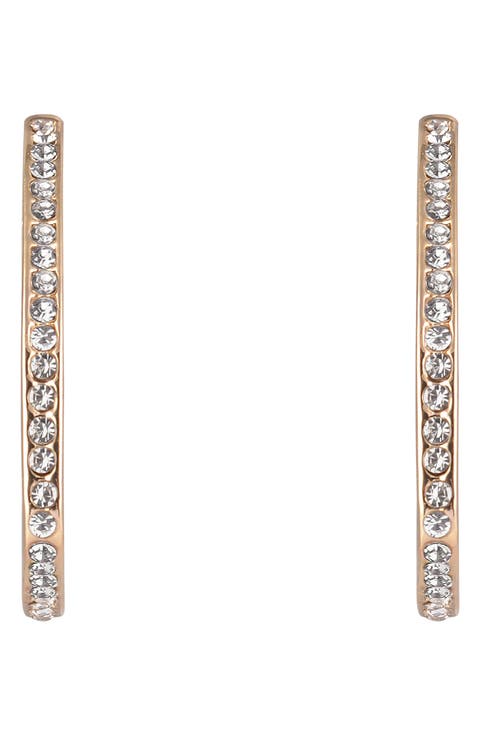 Pavé Triangular Hoop Earrings