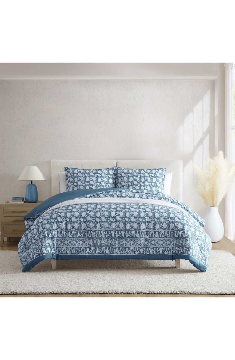 Nautica Bayport Floral Cotton Comforter Set, Alternate, color, Blue