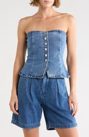 Current/Elliott Strapless Button Front Bustier