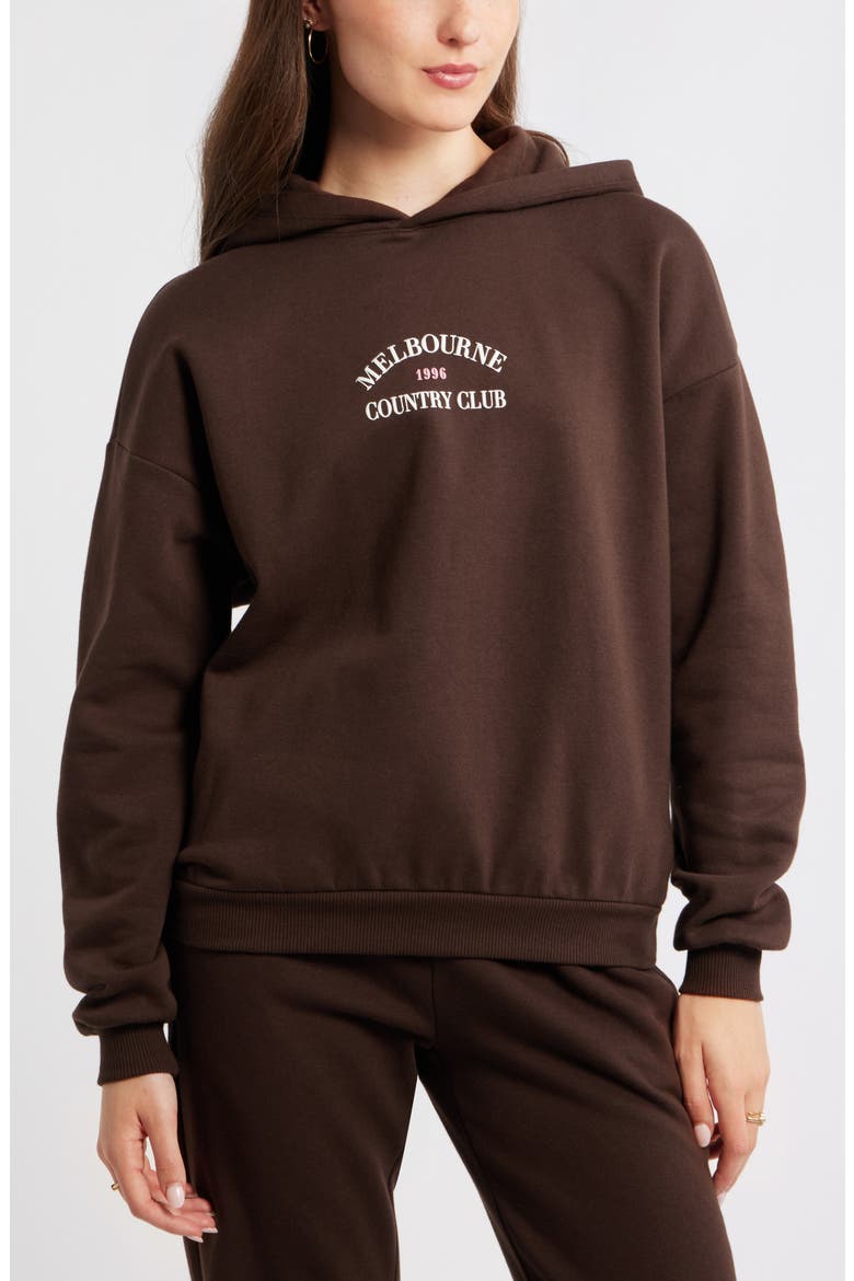 Graphic Hoodie, Main, color, BROWN- PINK CLUB