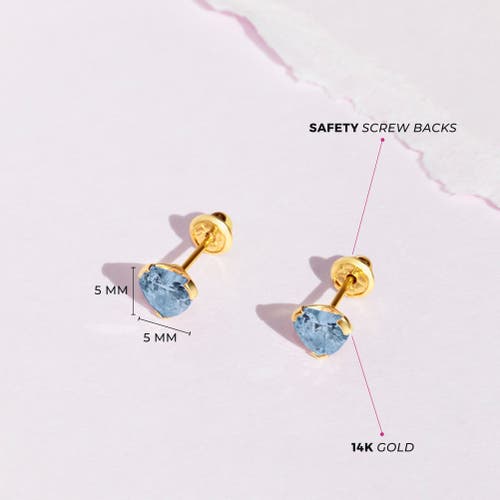 IN SEASON JEWELRY IN SEASON JEWELRY 14K BIRTHSTONE CUBIC ZIRCONIA HEART EARRINGS