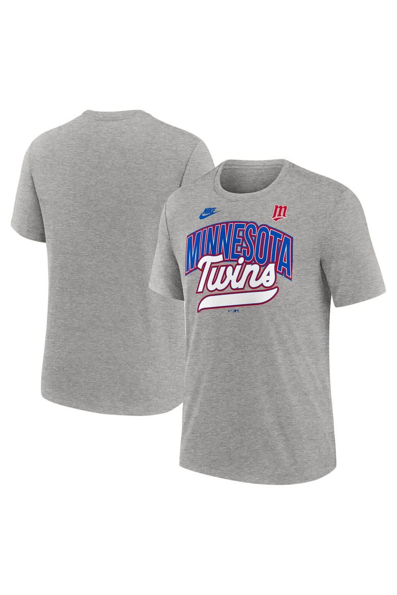 Men's Nike Heather Gray Minnesota Twins Cooperstown Collection Retro Tri-Blend T-Shirt, Alternate, color, Heather Gray