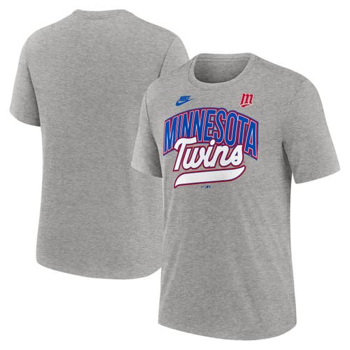 Nike Heather Gray Minnesota Twins Cooperstown Collection Retro Tri-blend T-shirt
