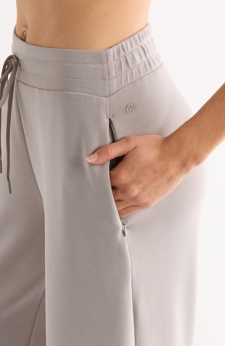 Zella Soft Luxe Wide Leg Pants, Alternate, color, Grey Earl