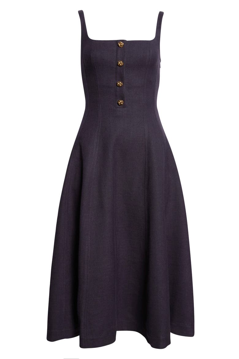 Orrie Sleeveless Linen Blend Midi Dress, Alternate, color, 000400 NAVY