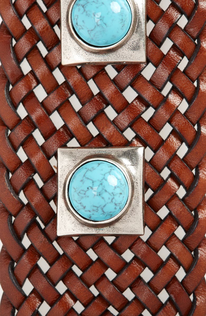 Etro Woven Wrap Tie Leather Belt, Alternate, color, 