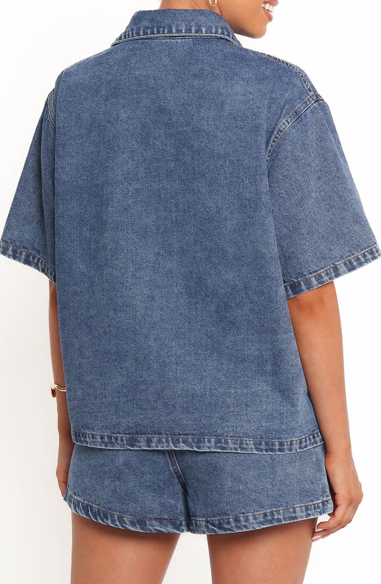 Petal & Pup Noor Denim Button-Up Shirt & Shorts Set, Alternate, color,