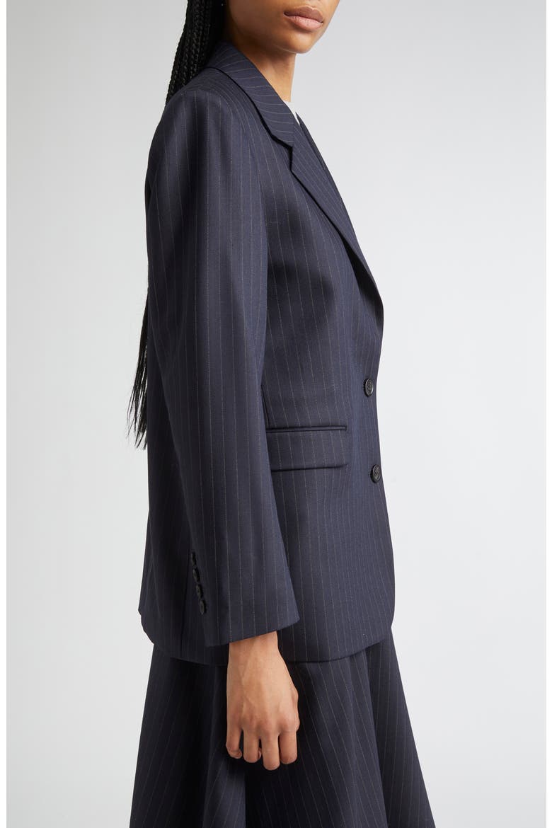 Journey Pinstripe Wool Blend Blazer, Alternate, color, DARK NAVY