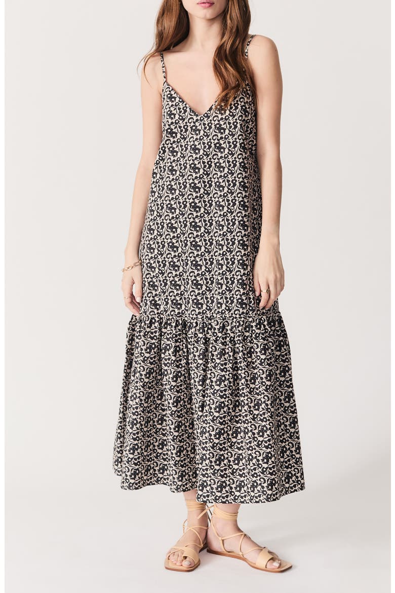 Bugio Maxi Sundress, Main, color, BLACK FLOWERS