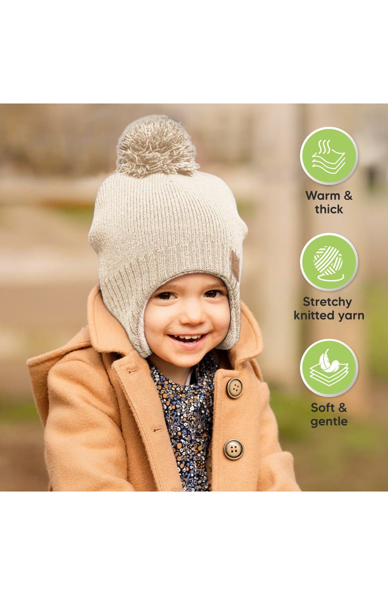 KeaBabies Muff Knitted Beanie, Alternate, color, Cream