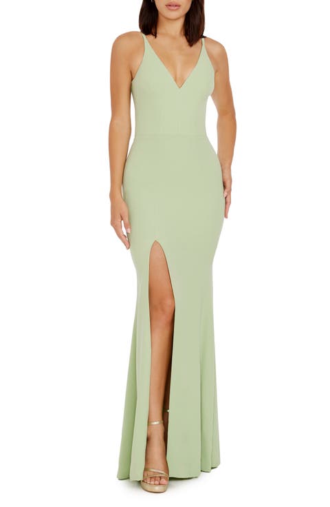 Iris Slit Crepe Gown