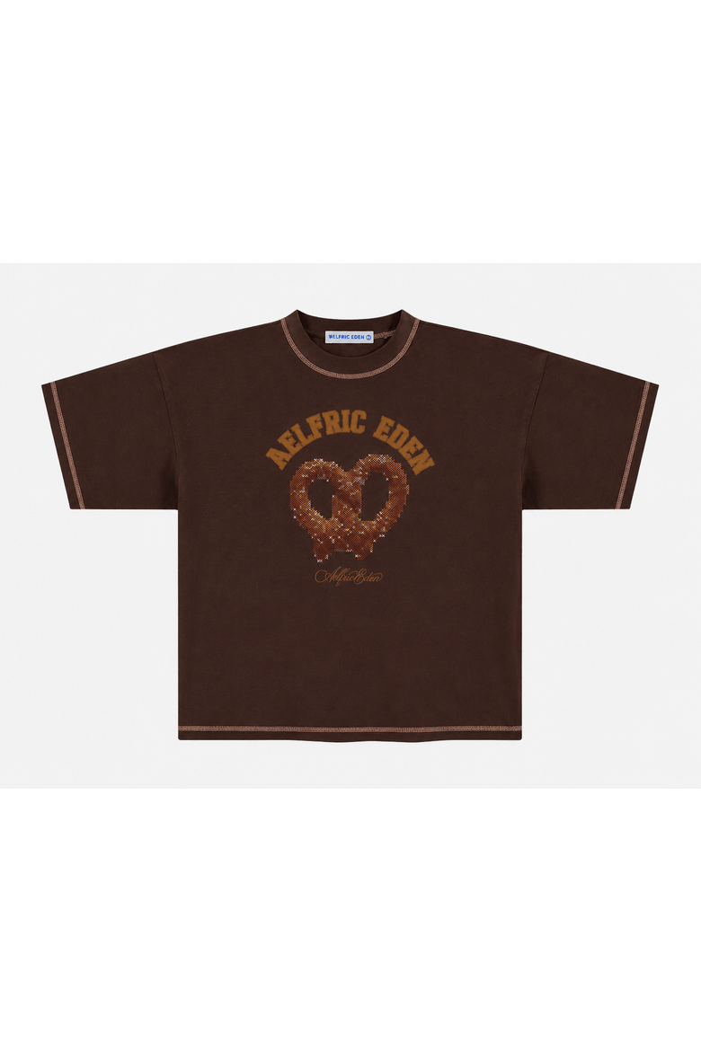 Pretzel Graphic Boxy Tee, Alternate, color, Brown