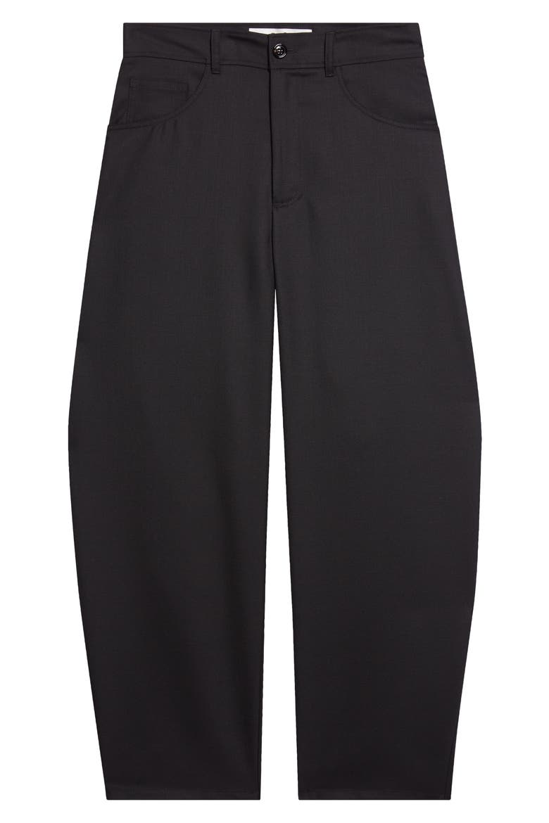Gino Barrel Leg Trousers, Alternate, color, FINE BLACK WOOL