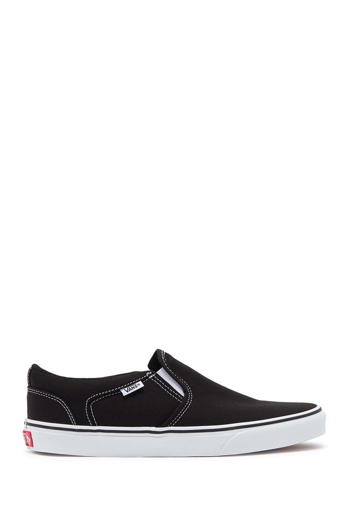 Vans Asher Sneaker, Alternate, color, (Canvas) Black White