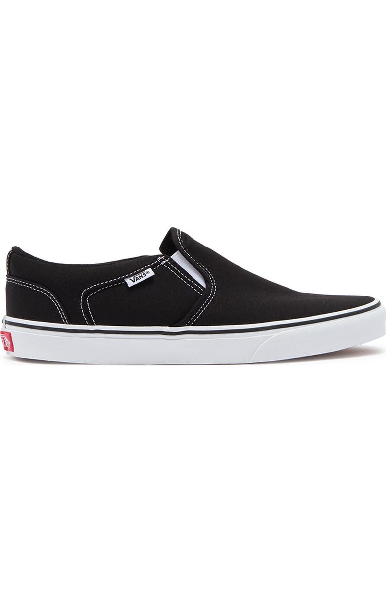Vans Asher Sneaker, Alternate, color, (Canvas) Black White