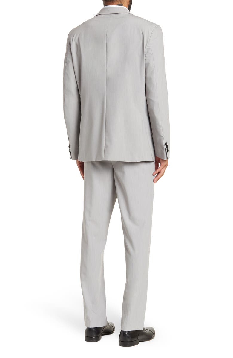 SAVILE ROW CO Hoxton Light Grey Solid Two Button Notch Lapel Bi-Stretch Suit, Alternate, color, 